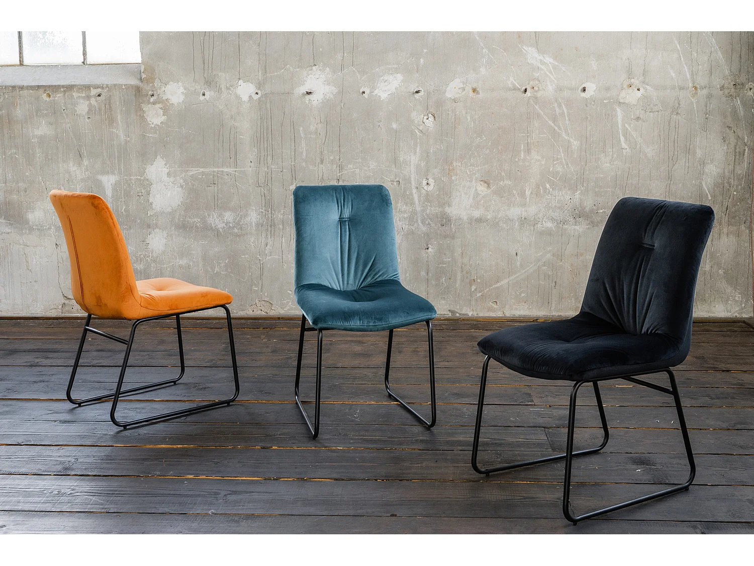 Chaise - Orange Velours - ZITA