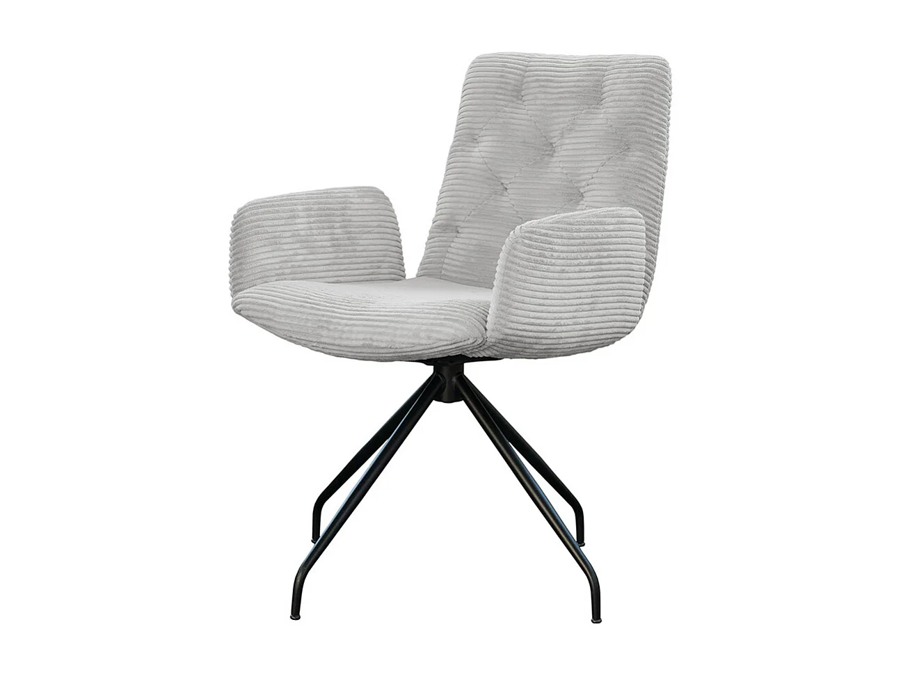 Fauteuil - gris clair Velours côtelé - CHARME