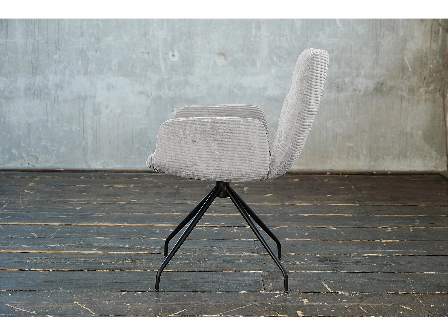 Fauteuil - gris clair Velours côtelé - CHARME