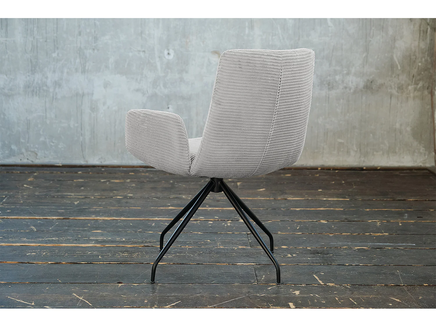Fauteuil - gris clair Velours côtelé - CHARME