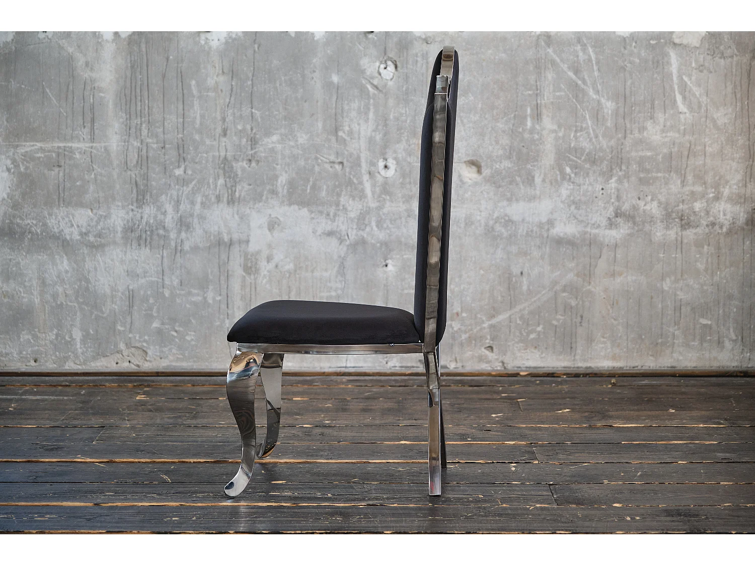 Eetkamerstoel - Zwart Fluweel - AMALIA