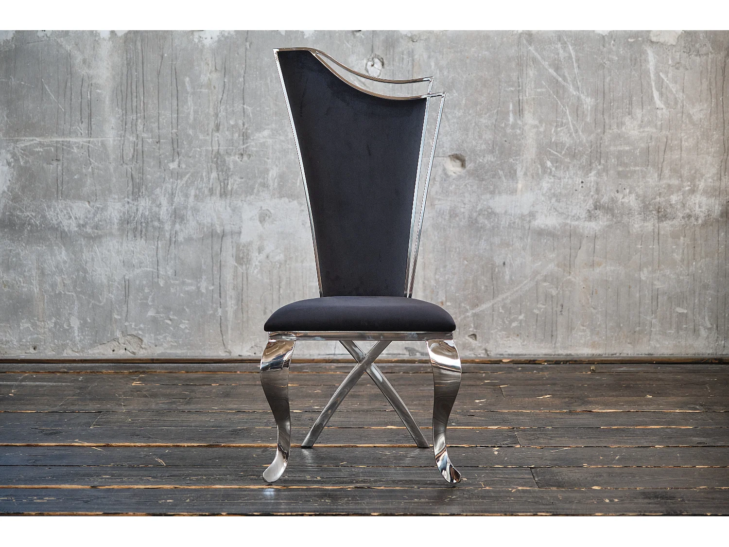 Eetkamerstoel - Zwart Fluweel - AMALIA