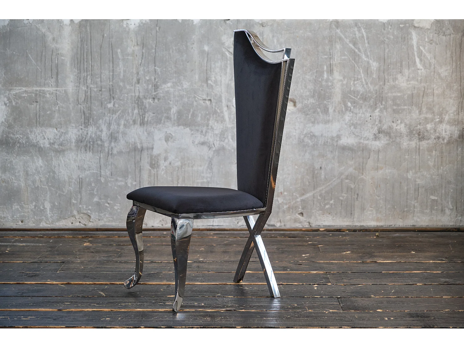 Eetkamerstoel - Zwart Fluweel - AMALIA