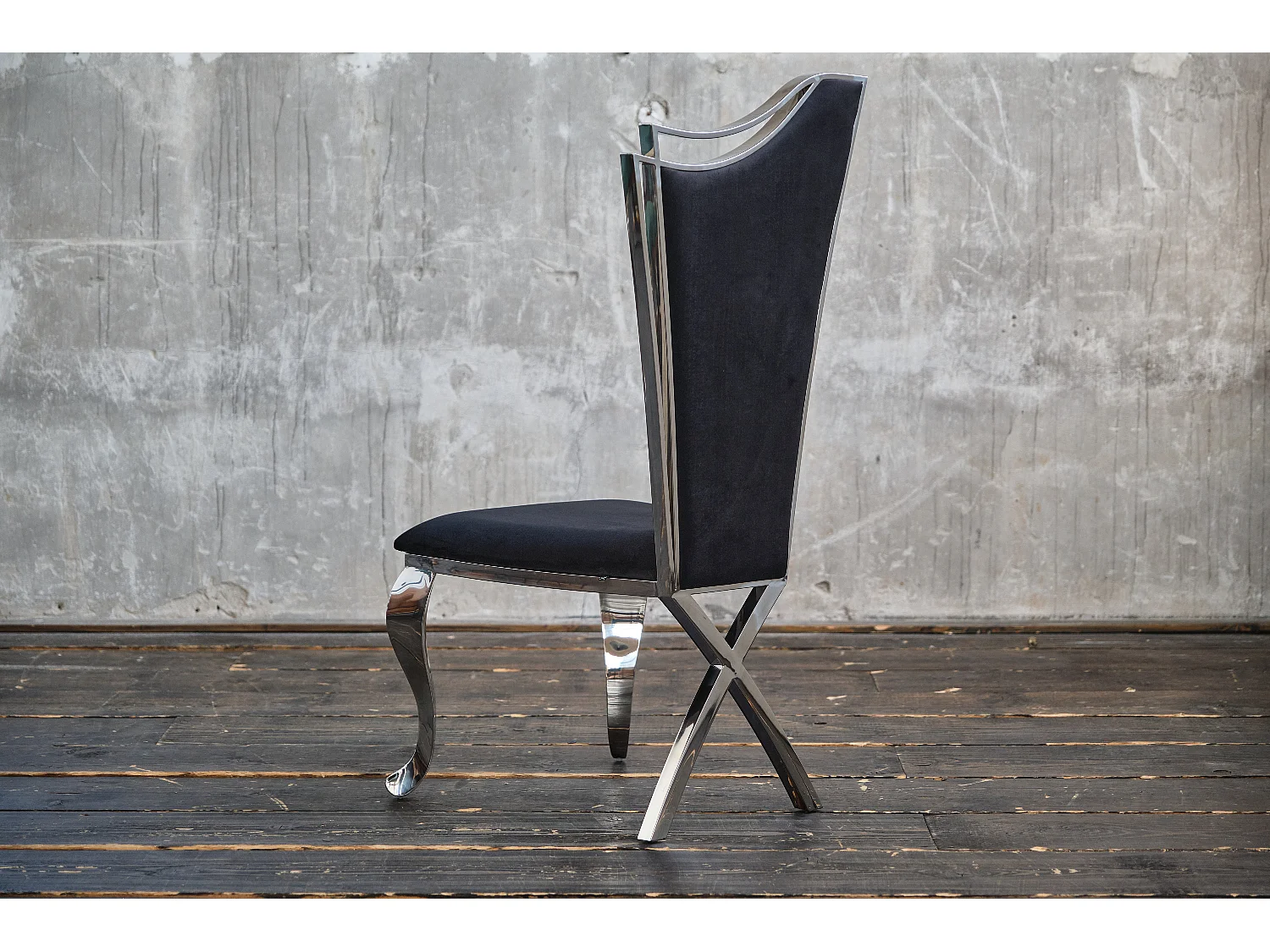 Eetkamerstoel - Zwart Fluweel - AMALIA