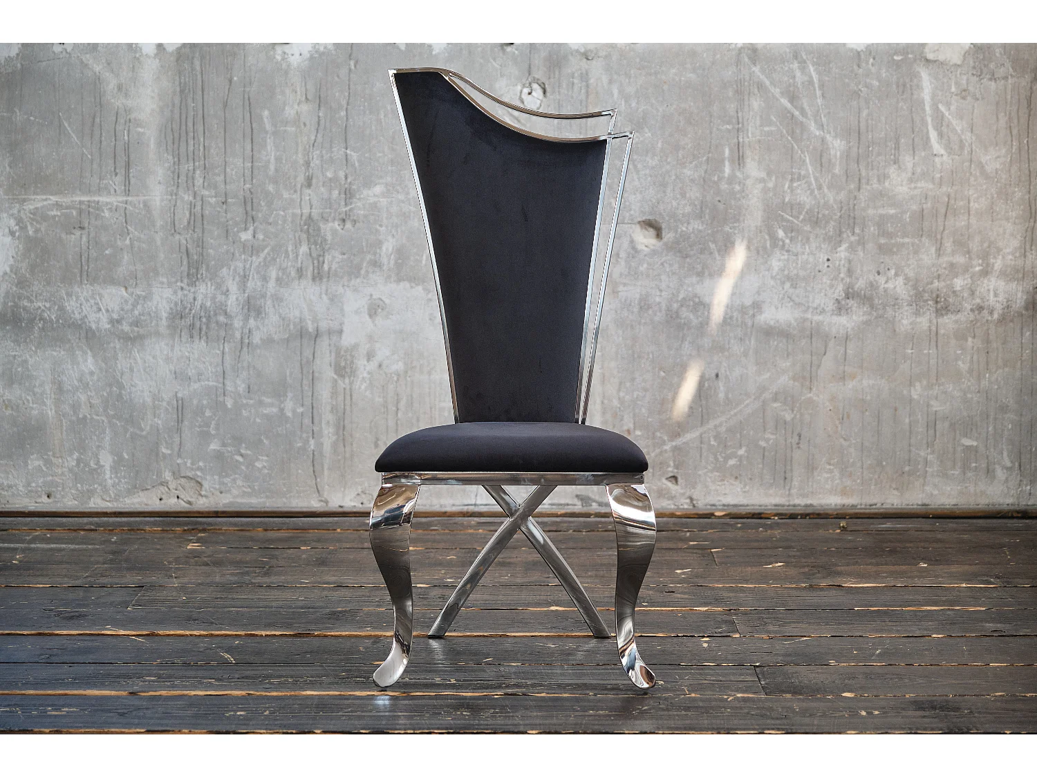 Eetkamerstoel - Zwart Fluweel - AMALIA