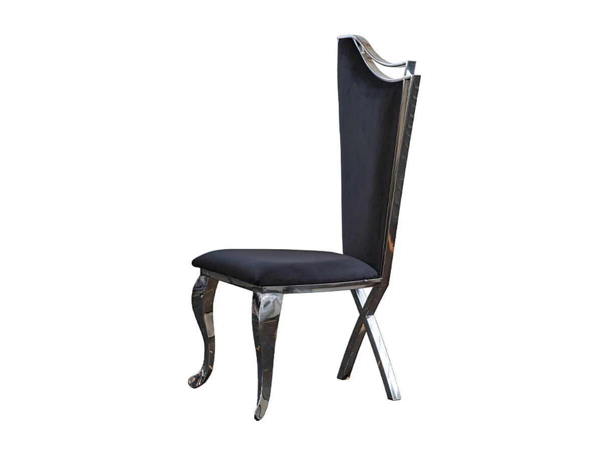 Sedia imbottita - Nero velluto - AMALIA