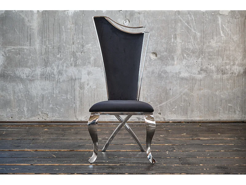 Chaise - Noir Velours - AMALIA