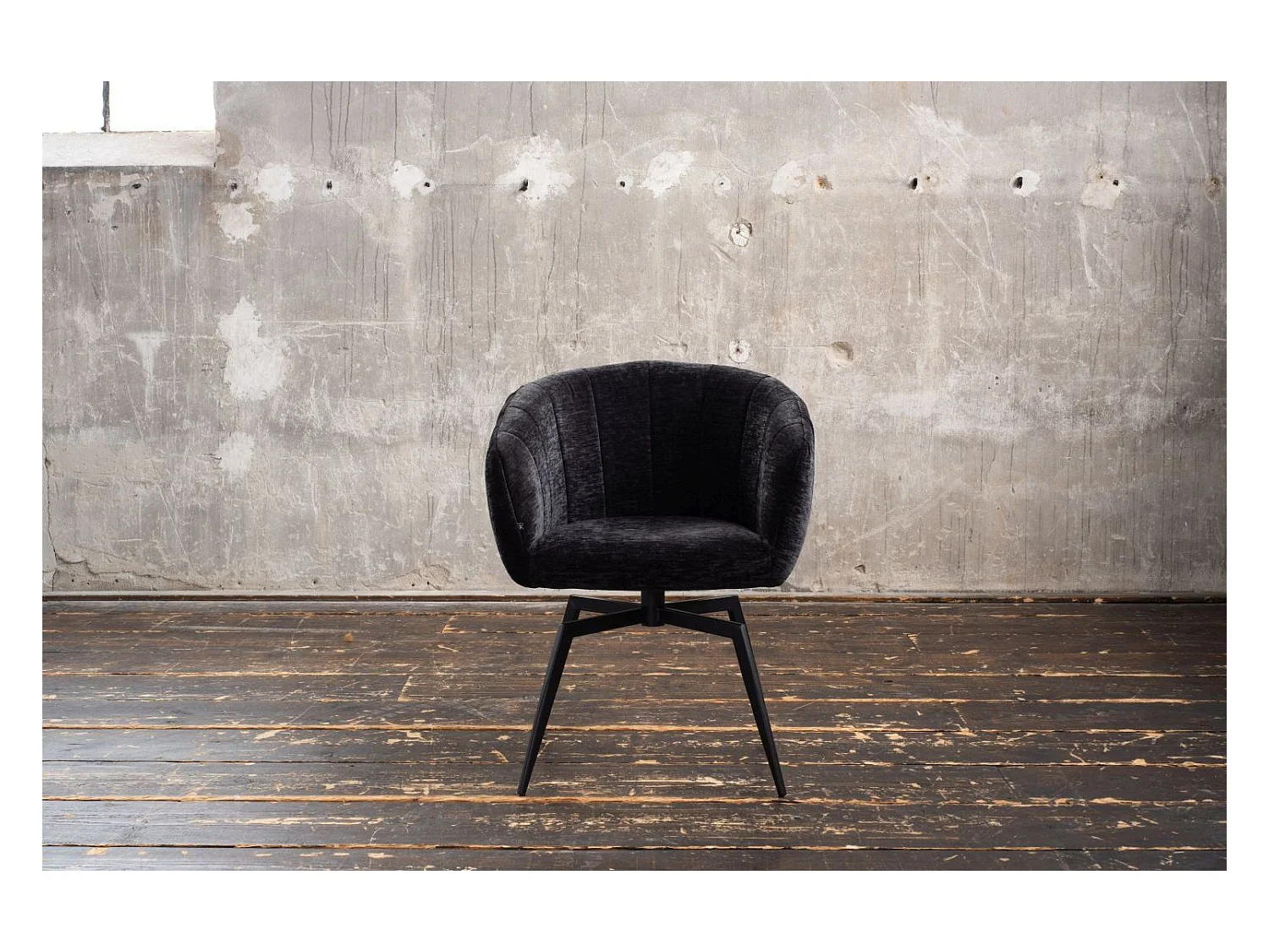 Chaise - Noir tissu tissé - LIMA