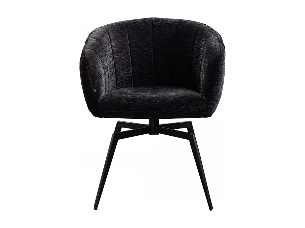 Chaise rembourrée - Noir tissu tissé - LIMA
