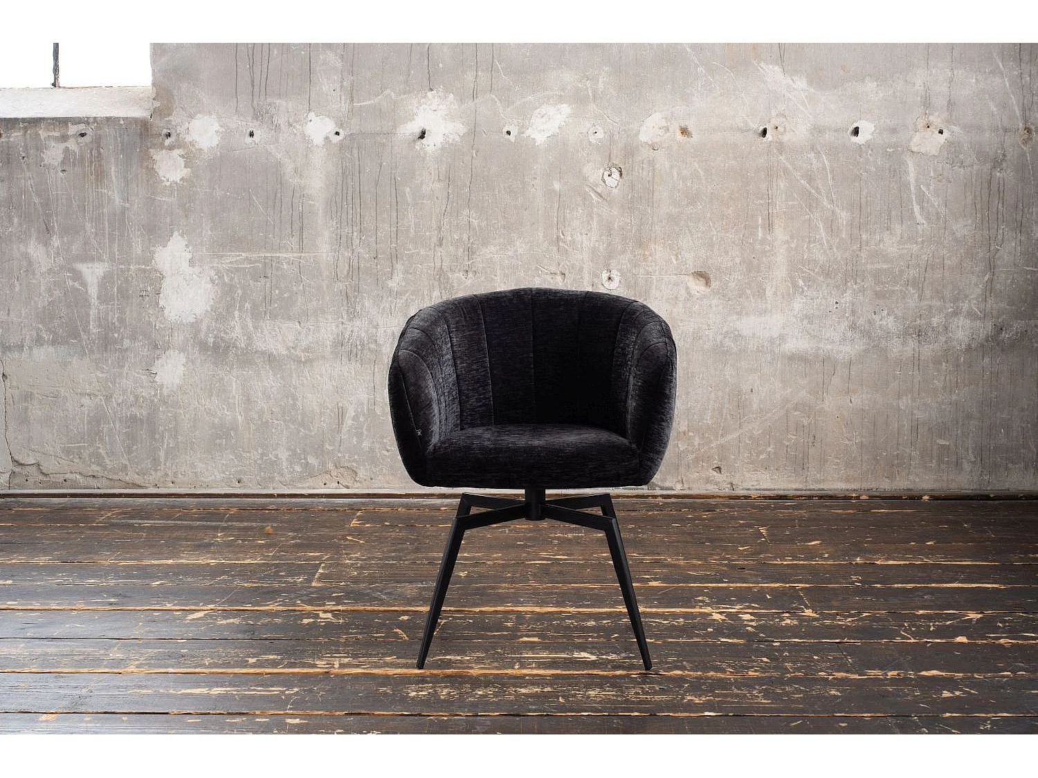 Chaise rembourrée - Noir tissu tissé - LIMA