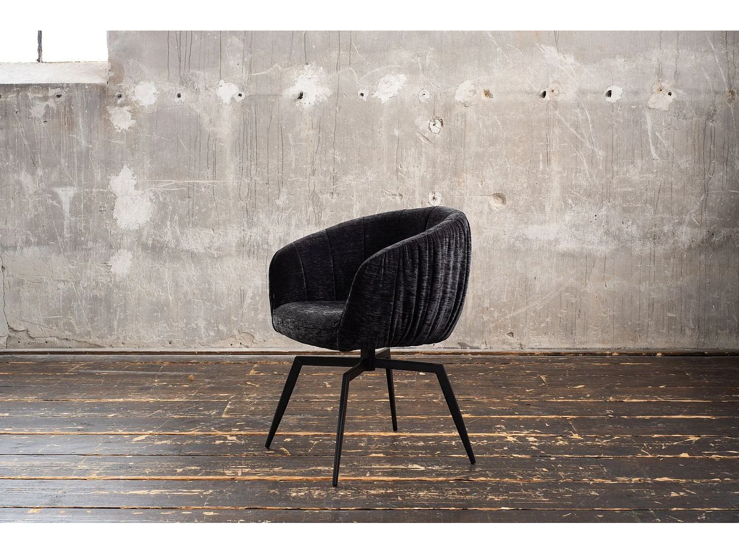 Chaise rembourrée - Noir tissu tissé - LIMA
