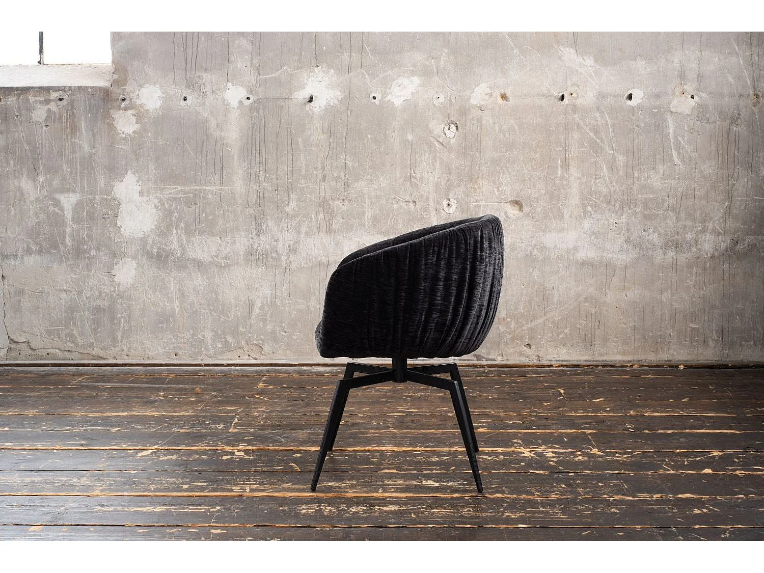 Chaise rembourrée - Noir tissu tissé - LIMA