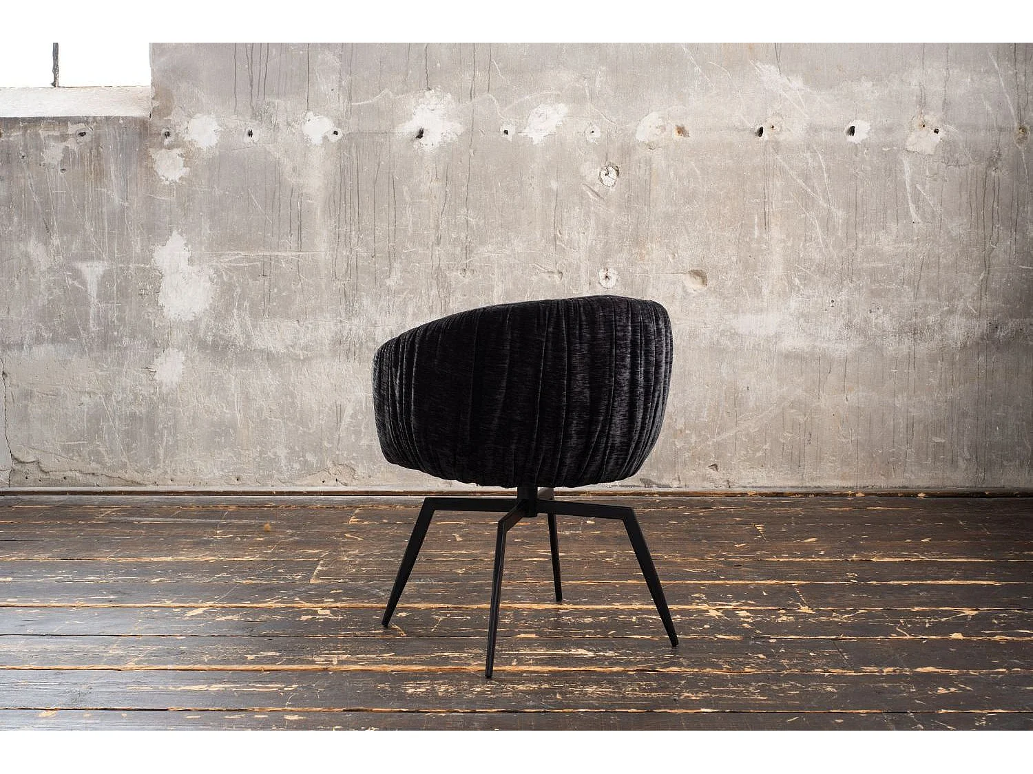 Chaise rembourrée - Noir tissu tissé - LIMA