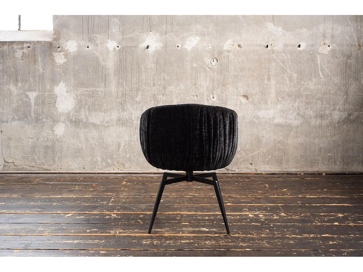 Chaise rembourrée - Noir tissu tissé - LIMA