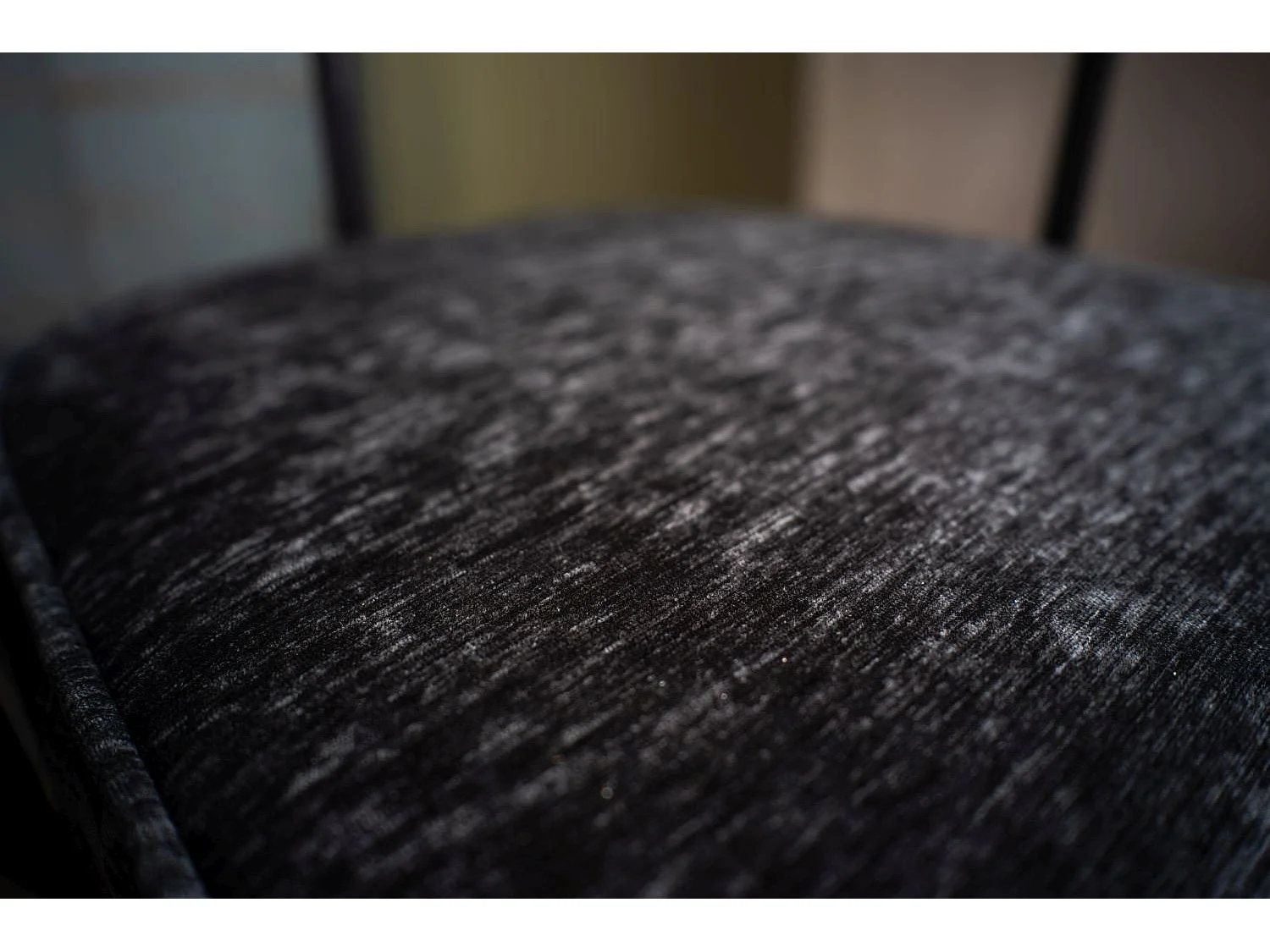 Chaise rembourrée - Noir tissu tissé - LIMA