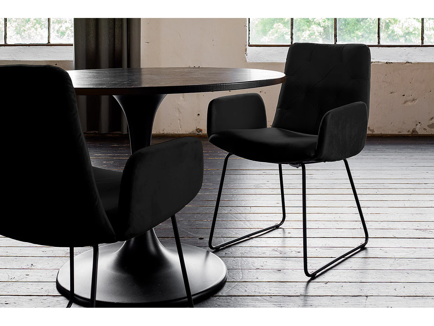 Fauteuil - Noir Velours - NEW CHARME
