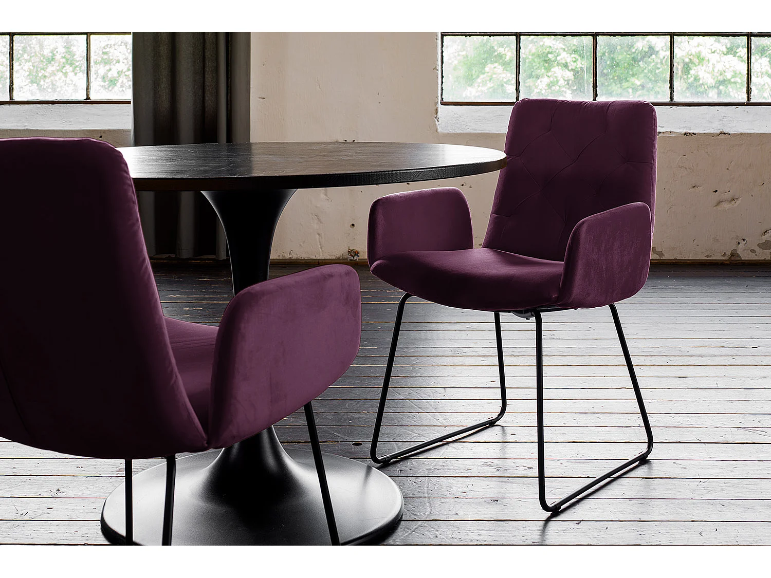 Armlehnenstuhl - Violett Velvet - NEW CHARME