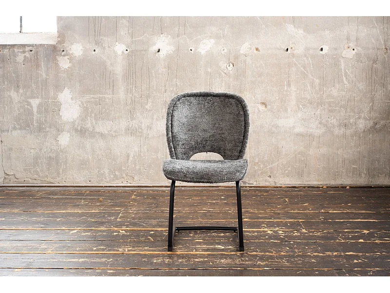 Chaise - anthracite tissu tissé - JONA