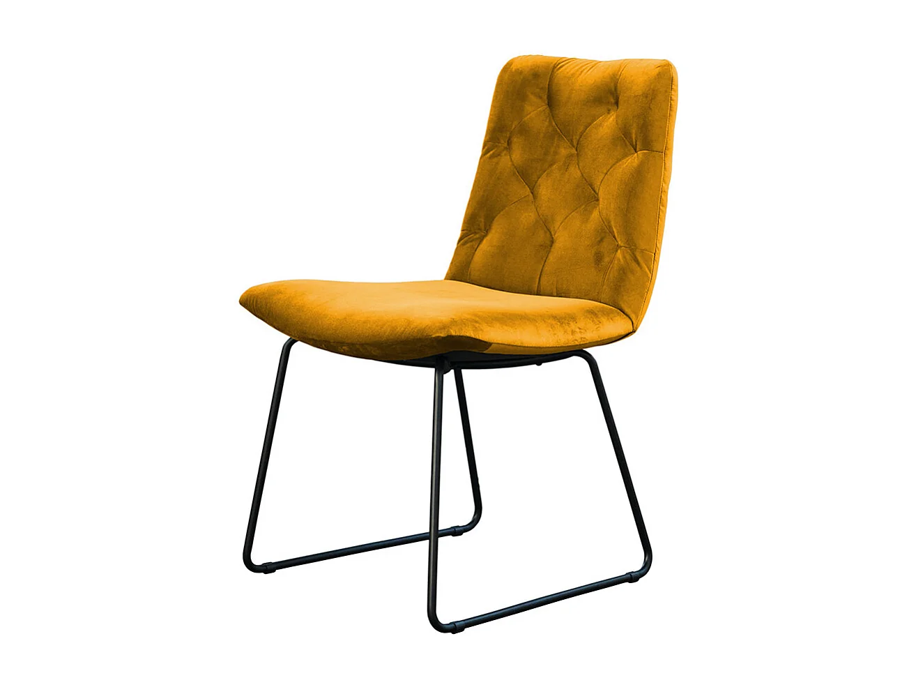 Chaise - jaune Velours - CHARME