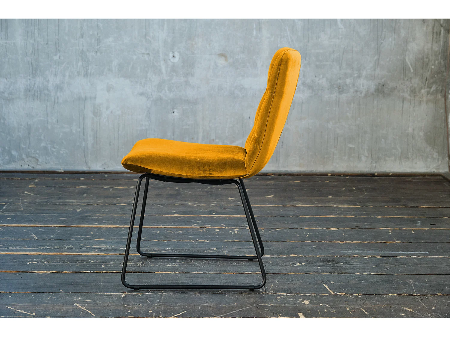 Sedia imbottita - giallo velluto - CHARME