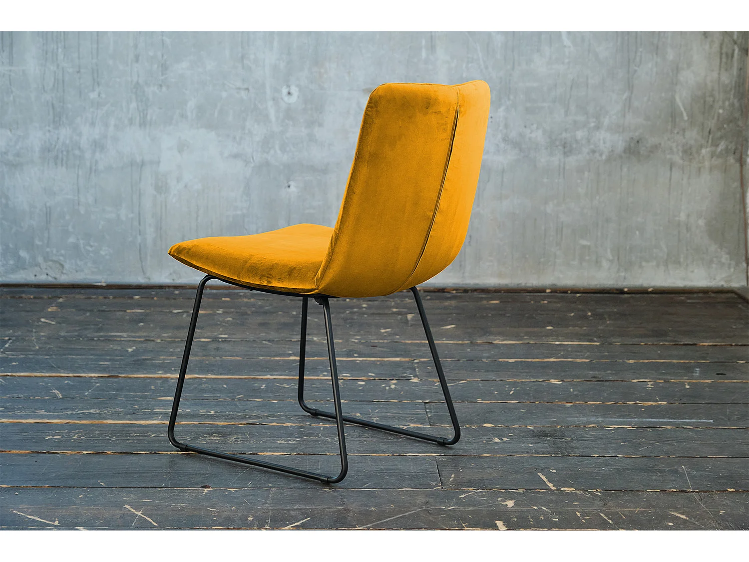 Sedia imbottita - giallo velluto - CHARME