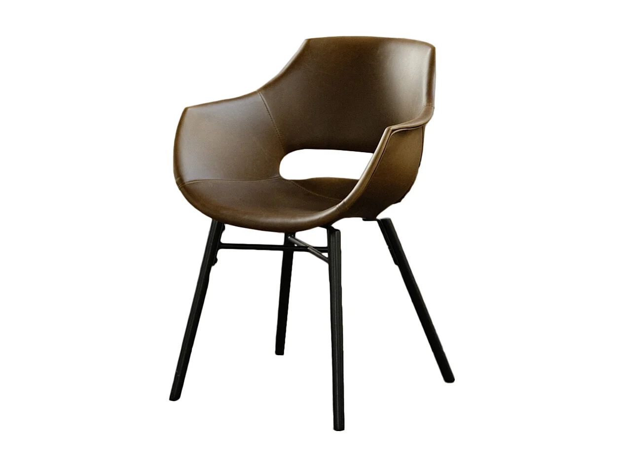 Silla - marrón oscuro cuero sintético - ZAJA