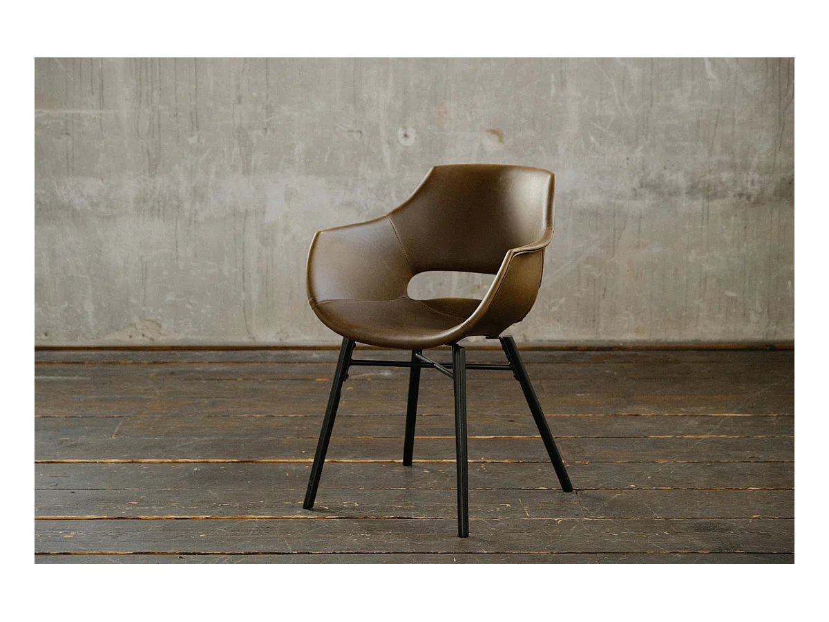 Chaise - brun foncé similicuir - ZAJA