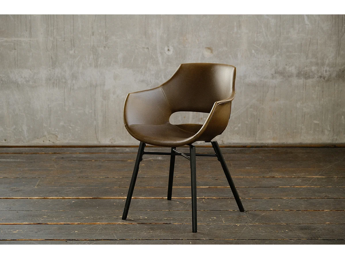 Stuhl - Dunkelbraun Kunstleder - ZAJA