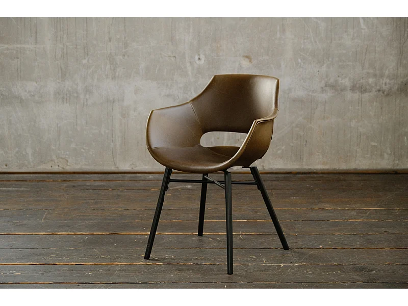 Chaise - brun foncé similicuir - ZAJA