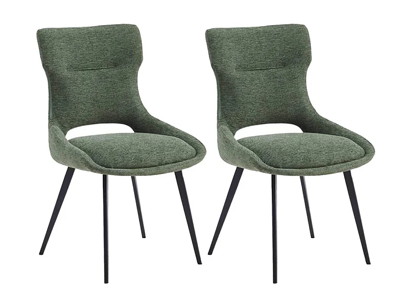 AMANDA - Lot de 2 Chaises Tissu Coloris Vert
