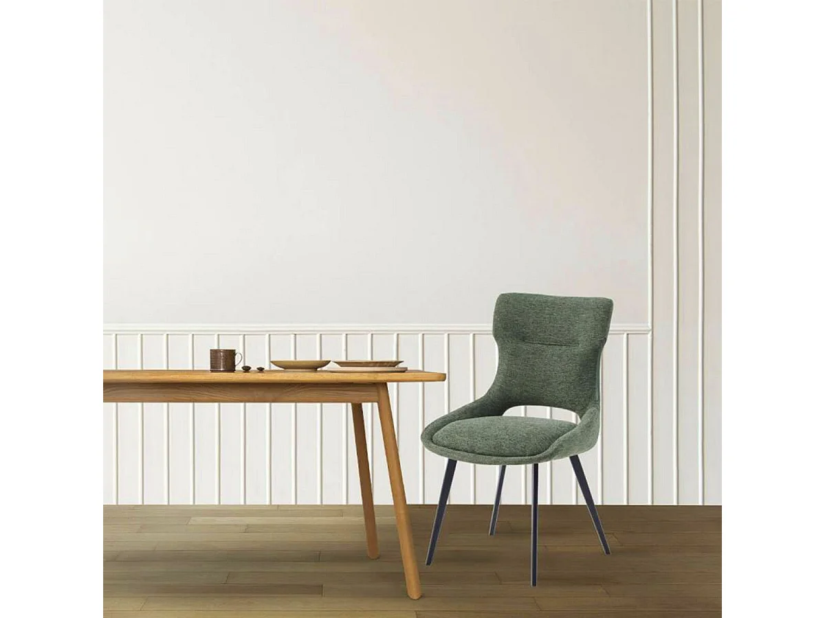 AMANDA - Lot de 2 Chaises Tissu Coloris Vert