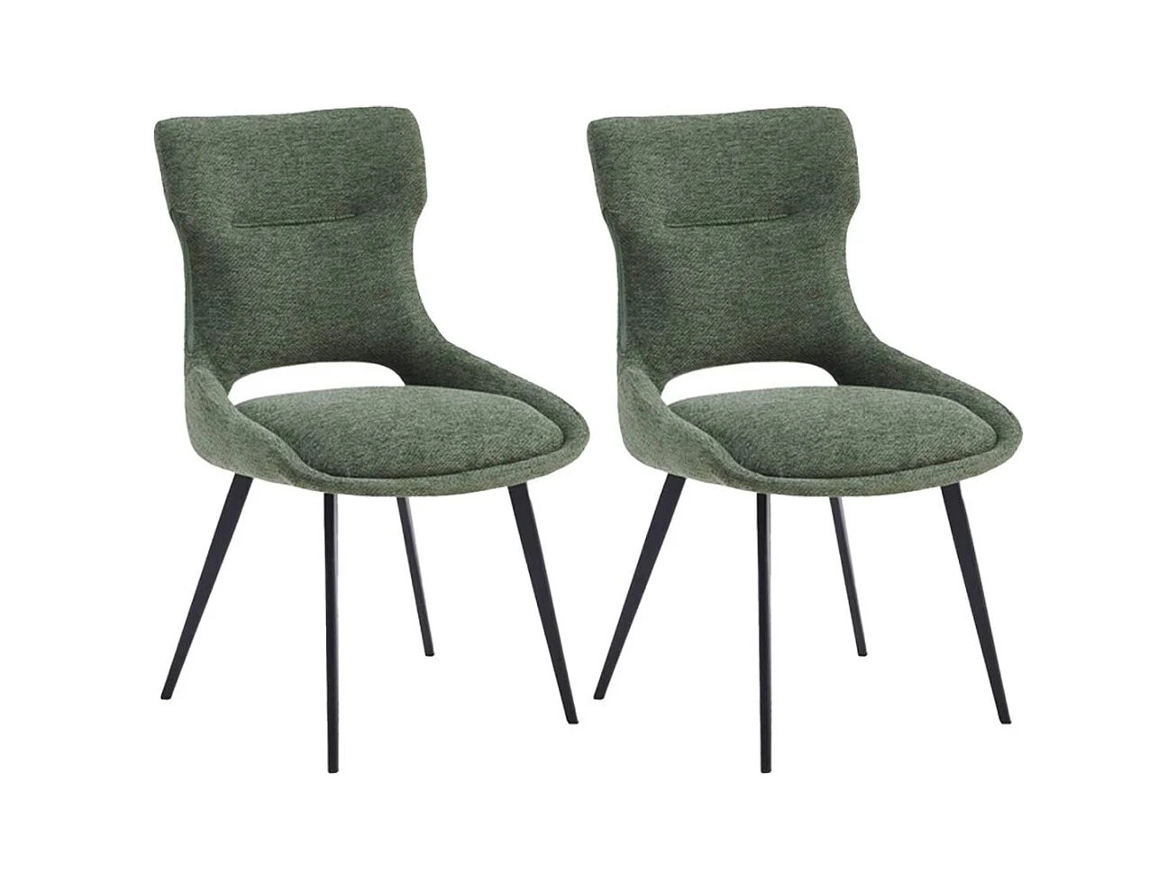 AMANDA - Lot de 2 Chaises Tissu Coloris Vert