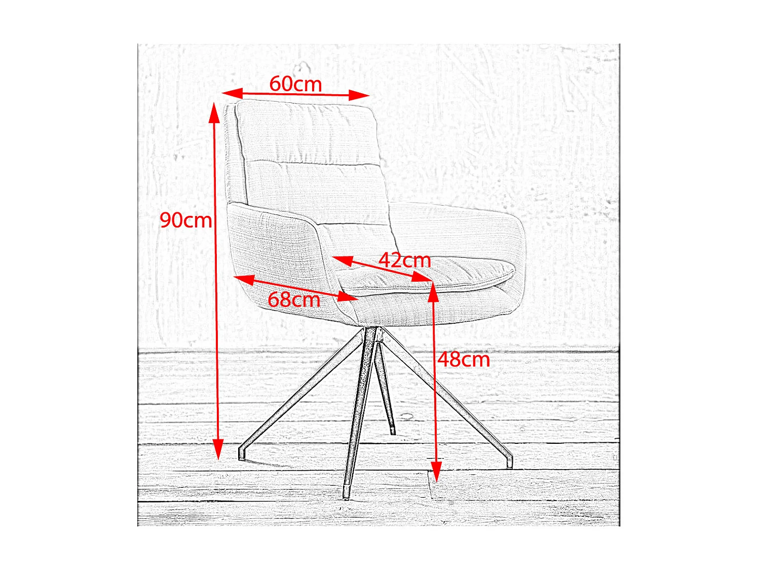 Drehstuhl - Hellgrau Webstoff - VINCE