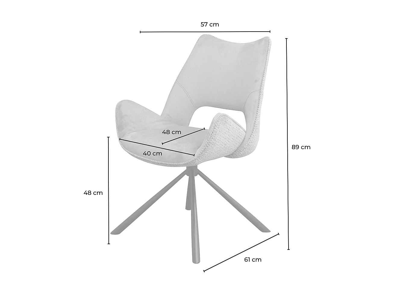 silla - blanco tela tejida - VELO