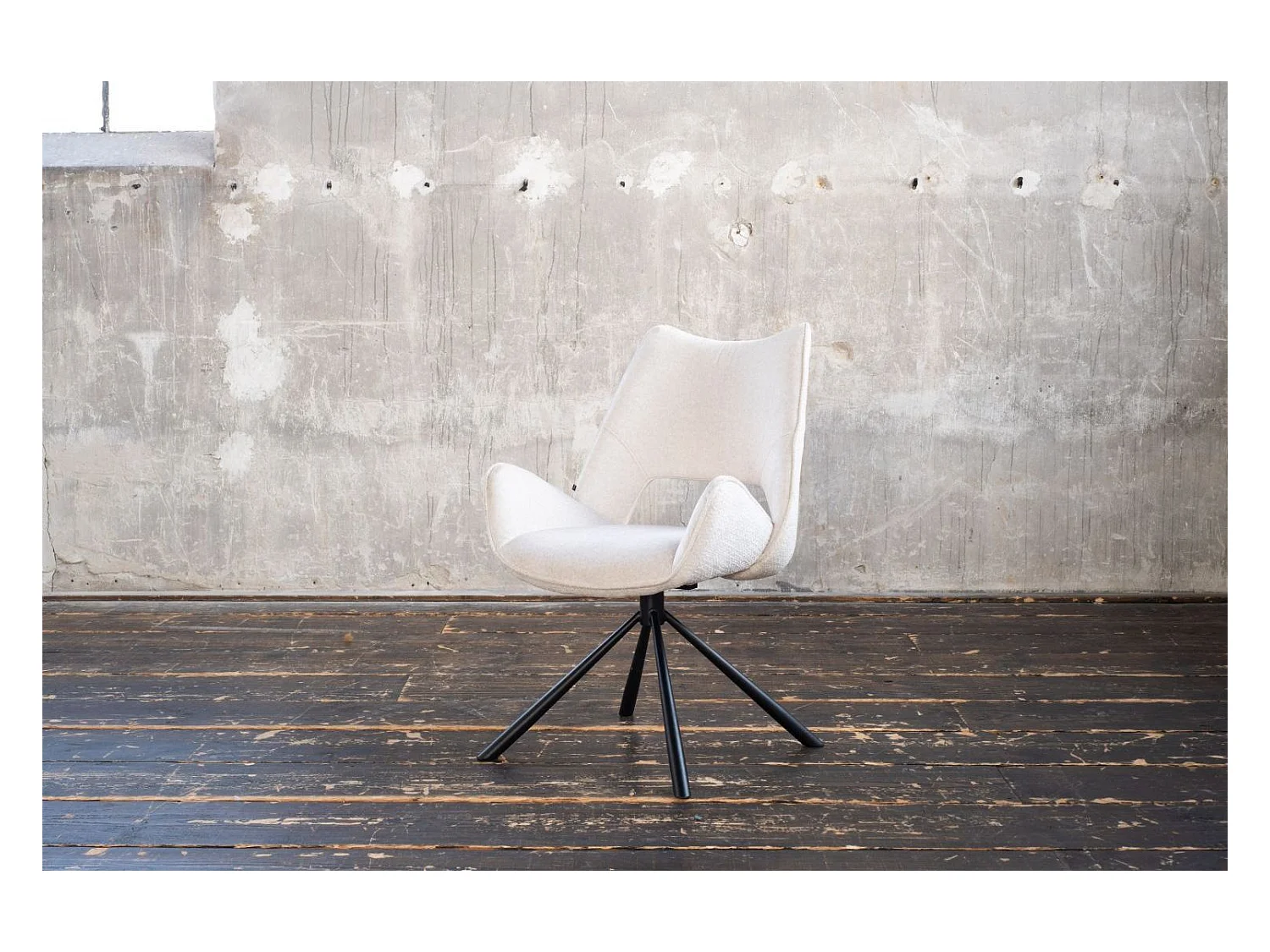 Chaise - blanc tissu tissé - VELO
