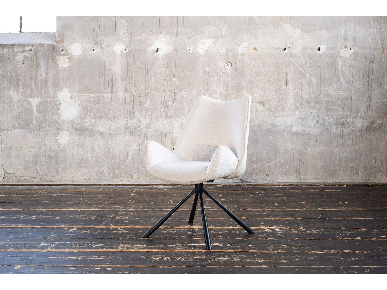 Chaise - blanc tissu tissé - VELO