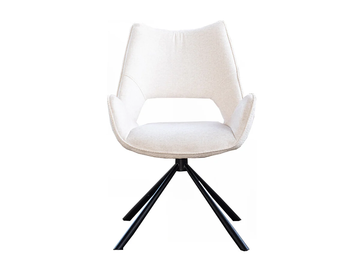 Chaise - blanc tissu tissé - VELO