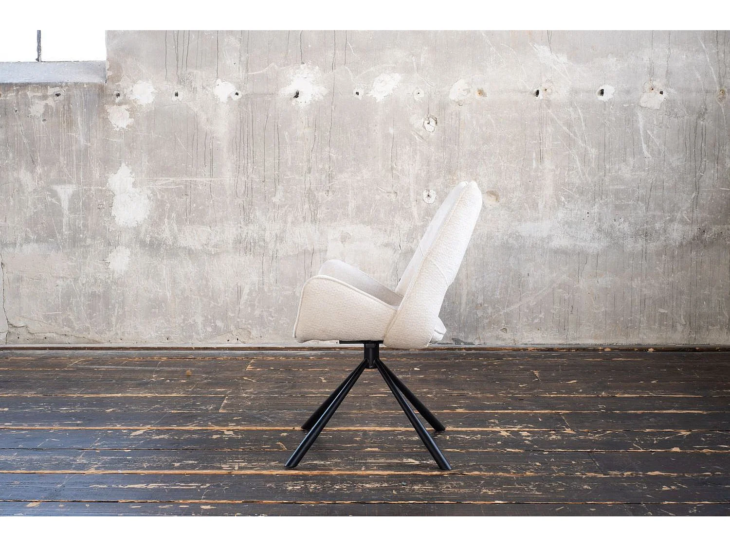 Chaise - blanc tissu tissé - VELO