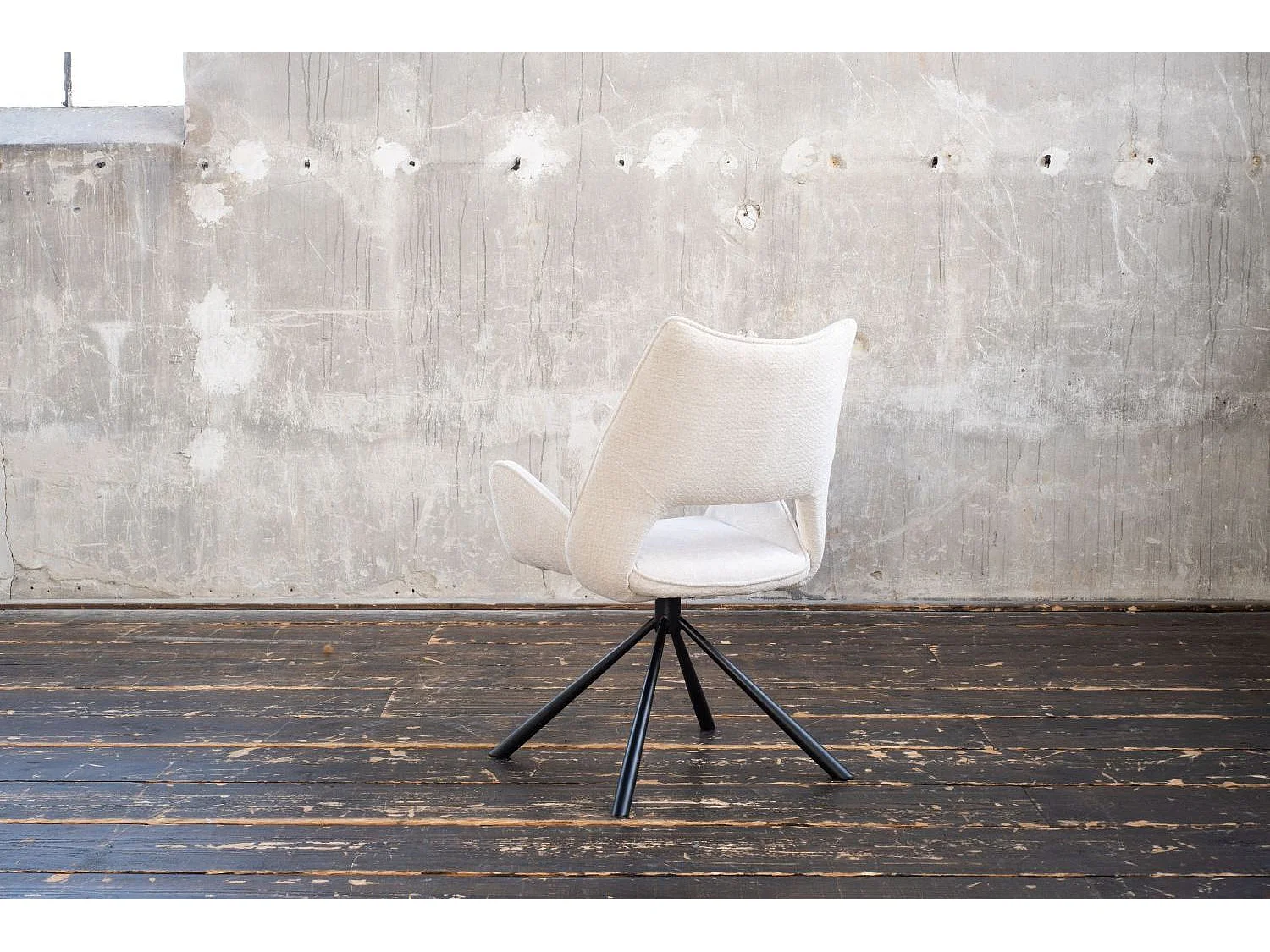 Chaise - blanc tissu tissé - VELO