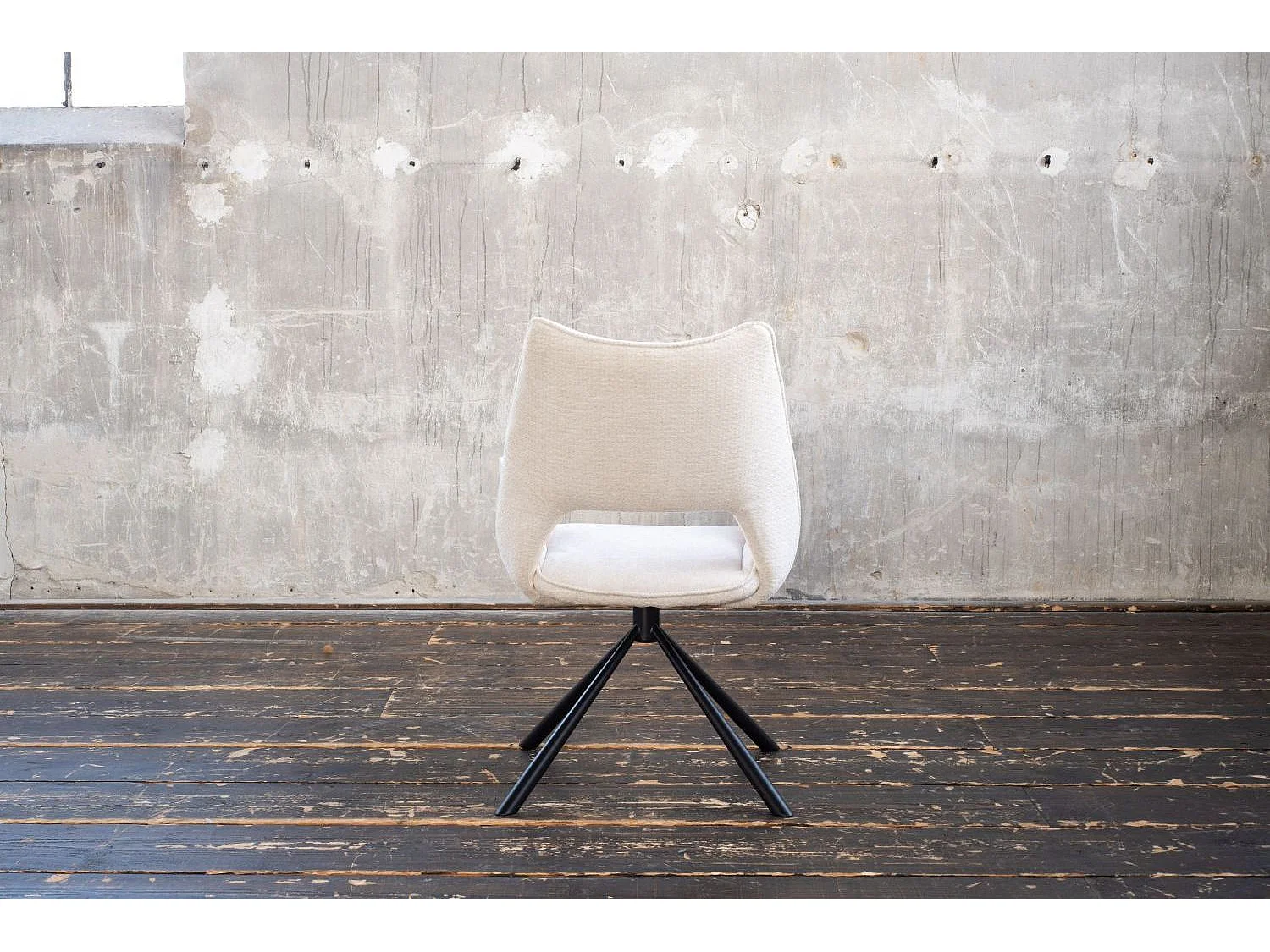 Chaise - blanc tissu tissé - VELO