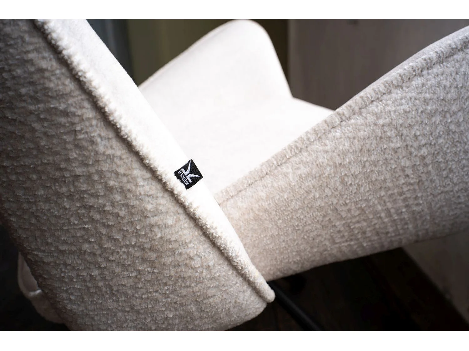 Chaise - blanc tissu tissé - VELO