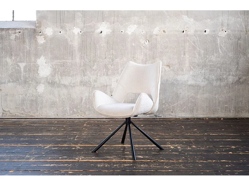 Esszimmerstuhl - Weiß Webstoff - VELO