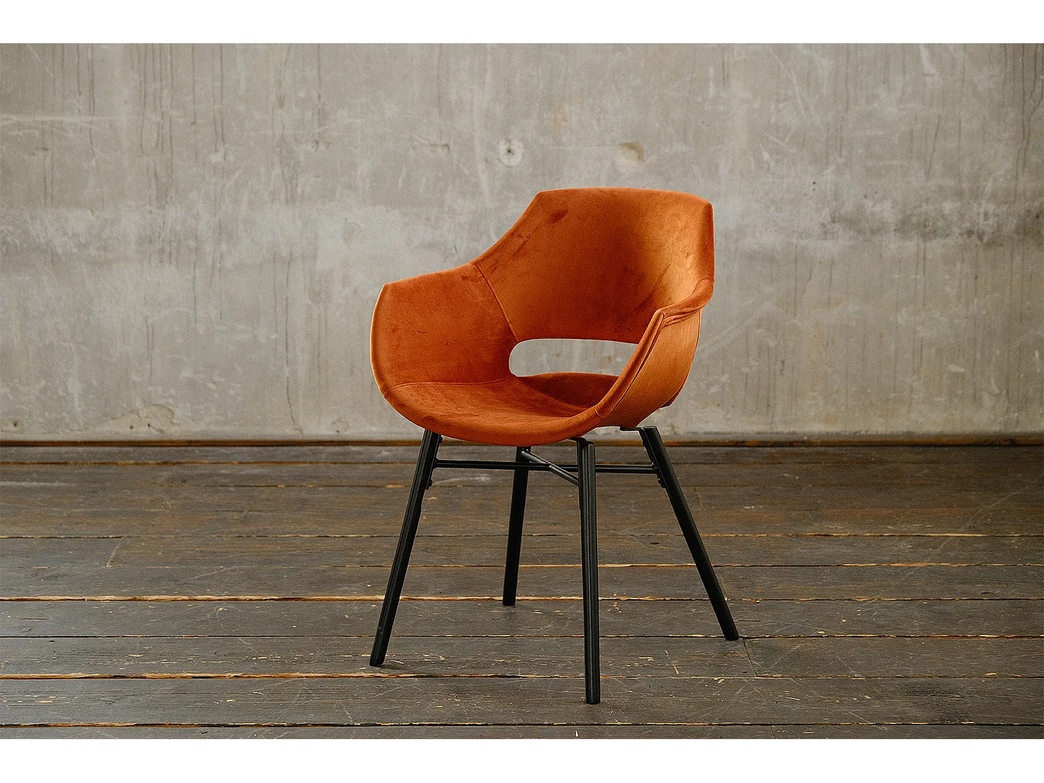 Chaise rembourrée - marron Velours - ZAJA