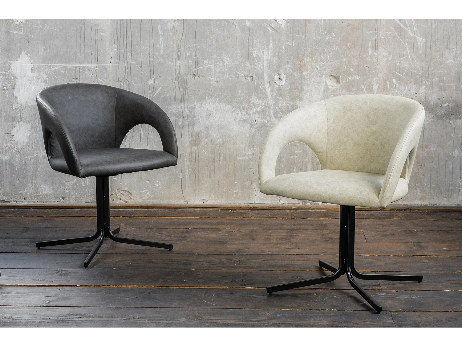 Drehstuhl - Beige Kunstleder - WICOS