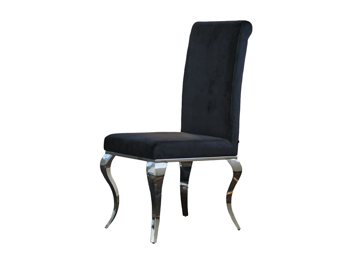 Chaise rembourrée - Noir Velours - LEIA