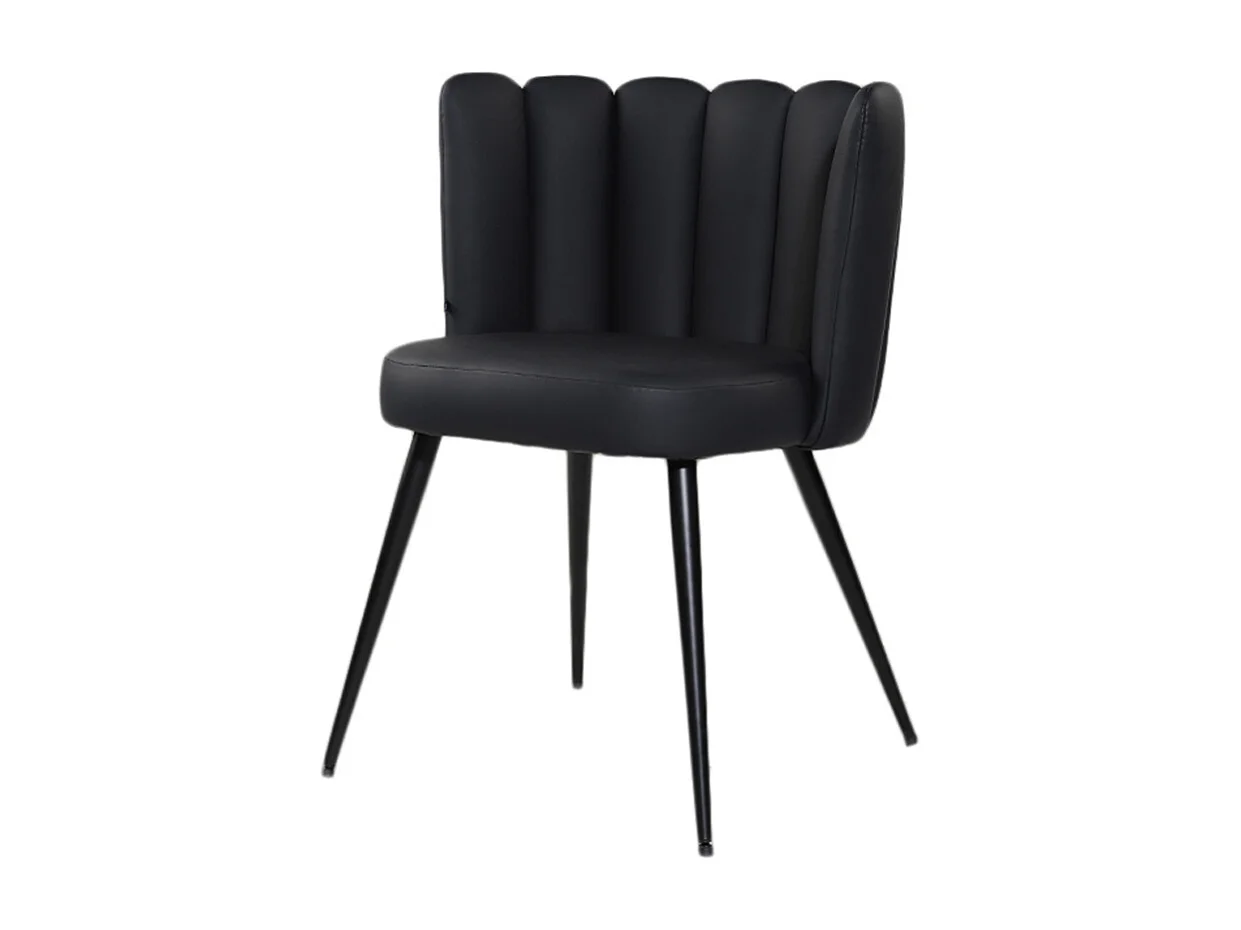 Chaise rembourrée - Noir similicuir - JADA