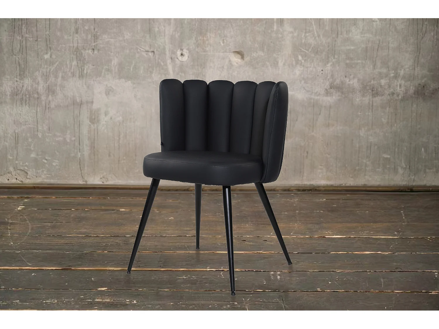 Chaise rembourrée - Noir similicuir - JADA
