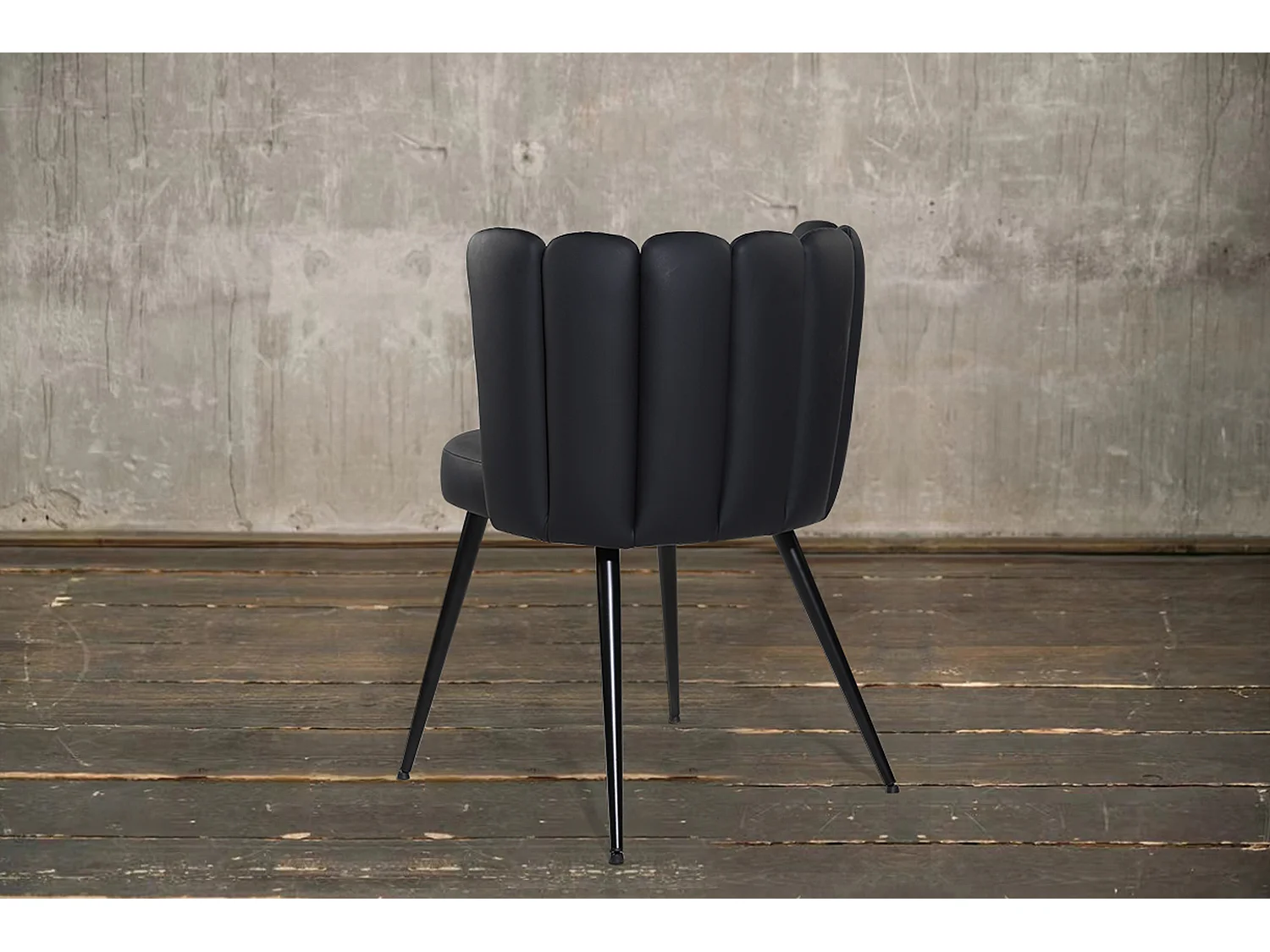 Chaise rembourrée - Noir similicuir - JADA