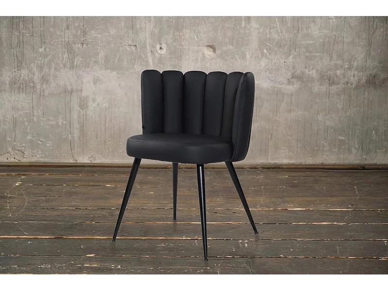 Chaise - Noir similicuir - JADA