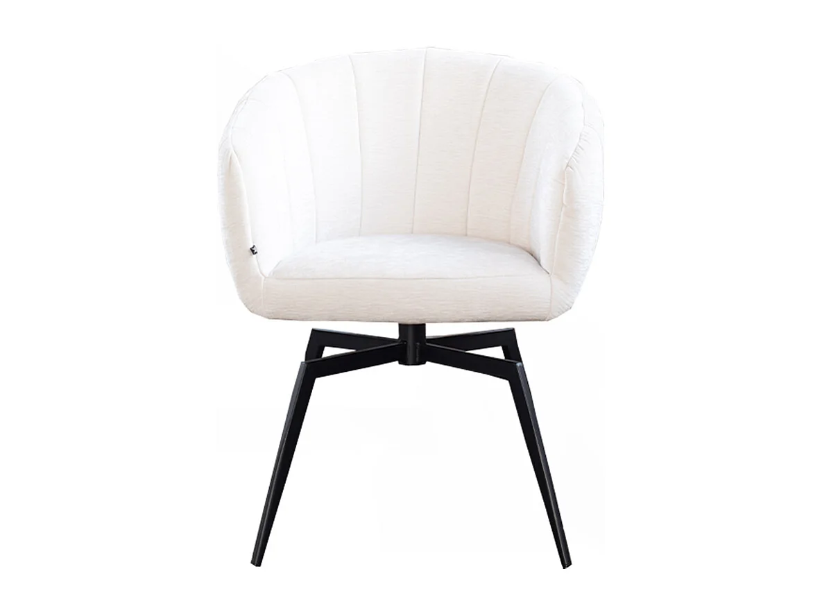 Sedia imbottita - bianco crema tessuto intrecciato - LIMA